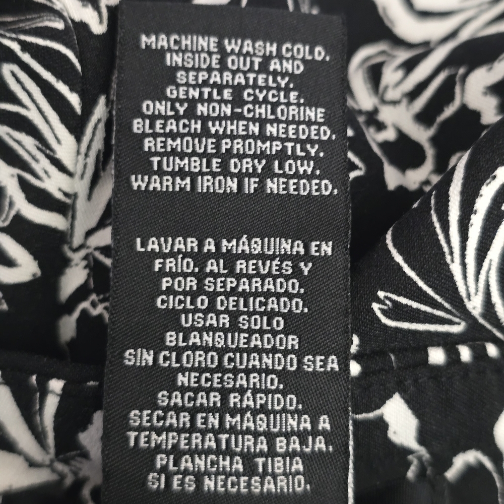 ZAC AND RACHEL size‎ 12 Floral Pull On Stretchy Cropped Casual Pants Black White - Picture 11 of 11